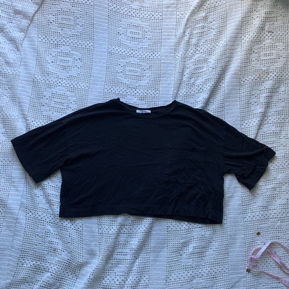 Zara Cropped T-shirt Size M - Picture 1 of 4